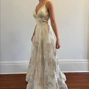 White and gold prom dress. In perfect condition, worn once